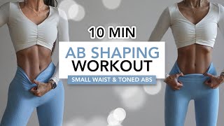 10 MIN AB SHAPING WORKOUT  Pilates Style Small Waist amp Toned Abs  Eylem Abaci [upl. by Inahs]