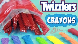 DIY TWIZZLERS CRAYONS  How to make a Candy Shaped Crayon  SoCraftastic [upl. by Nickerson]