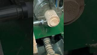 Cylindrical cutting of a wooden blank  drilling [upl. by Foley]