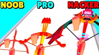 NOOB vs PRO vs HACKER in Bow Smash Game [upl. by Eleen26]