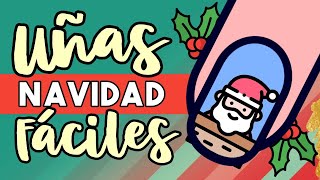 ¡5 DISEÑOS · UÑAS NAVIDAD FACILES 2021 [upl. by Rotsen]