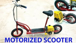 Build a Motorized Scooter at home  Using 4stroke Engine  Tutorial [upl. by Yetnom]