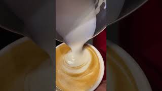 How to pour milk in the espresso for latte art cappuccino latteart coffeeart coffee [upl. by Pol114]