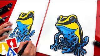 How to Draw a Poison Dart Frog StepbyStep Art Lesson [upl. by Eolande634]