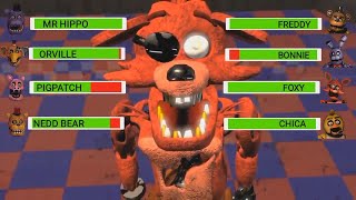 SFM FNaF Withered Melodies vs FNAF AR With Healthbars [upl. by Gnni769]