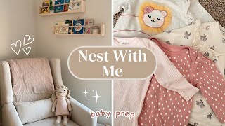 NEST WITH ME FOR BABY 🧸  1st time mom nursery organization new furniture baby registry gifts [upl. by Mohn]