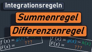 Summen und Differenzregeln zum Integrieren Integrationsregeln Regeln zum Aufleitung bilden [upl. by Onafets]