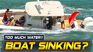 BOAT SINKING FAMILY IN PANIC MODE AT HAULOVER INLET  BOAT ZONE [upl. by Anson]