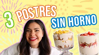 3 Postres Sin Horno  RebeO [upl. by Letrice]