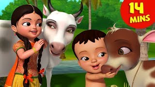 Meri Gaiya Aati Hai Mujhko Doodh Pilati Hai  Hindi Rhymes for Children  Infobells [upl. by Zenobia]