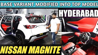 Nissan magnite base variant modified into top variant in Hyderabad auto hub [upl. by Pamella744]