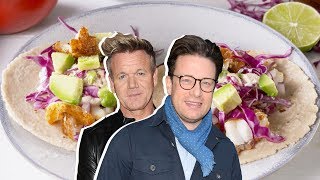 Gordon Ramsay Vs Jamie Oliver Who Has The Best Taco Recipe  Celebrity Snackdown  Delish [upl. by Adnolaj]