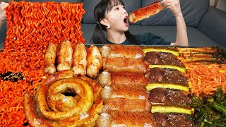 오동통✨ 통대창 곱창 불닭볶음면 ft볶음밥 먹방 Crunchy Beef Intestines Daechang Buldak Ramen Mukbang ASMR Ssoyoung [upl. by Ccasi]