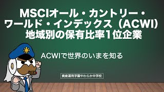 MSCIオール・カントリー・ワールド・インデックス（ACWI）地域別の保有比率1位企業 [upl. by Hales700]