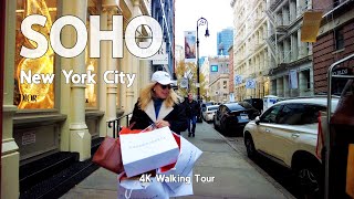 SoHo  Right Now  NYC  4K Walking Tour [upl. by Ardnuassak]