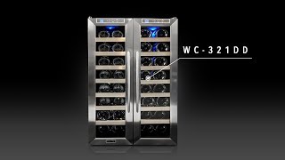 WC321DD Whynter 32 Bottle Dual Temperature Zone Freestanding Wine Cooler [upl. by Kitty76]