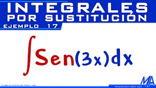 Integral de Seno  Integrales por Sustitución  Cambio de variable  Ejemplo 17 [upl. by Orecic]