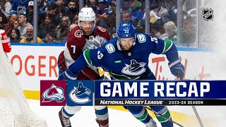 Avalanche  Canucks 313  NHL Highlights 2024 [upl. by Jervis641]