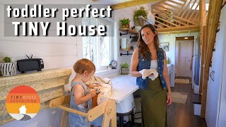 Single Mom raising son in kidfriendly spacious Tiny House on farm [upl. by Yevette919]