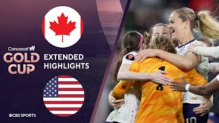 Canada vs United States Extended Highlights  CONCACAF W Gold Cup I CBS Sports Attacking Third [upl. by Yelsnik452]