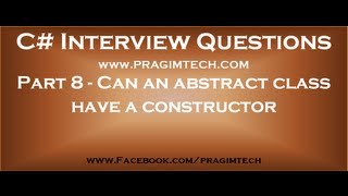 Part 8 Can an abstract class have a constructor [upl. by Tevis]