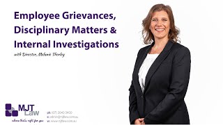 Employee Grievances Disciplinary Matters amp Internal Investigations [upl. by Bevvy]