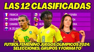 JUEGOS OLÍMPICOS PARÍS 2024 LAS 12 SELECCIONES DE FÚTBOL FEMENINO  GRUPOS  FORMATO [upl. by Emmalynn]