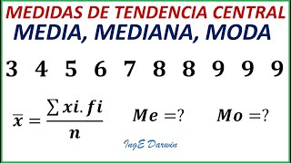 Calcular la media o promedio la mediana y la moda  Ejemplo 1 [upl. by Hakym]