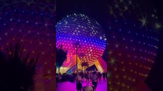 Leaving epcot and caught spaceshipearth changing colors red descendants [upl. by Atnwahsal]