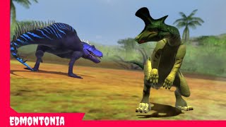 Acrocanthosaurus VS Lambeosaurus Prehistoric Battle s1 ep11 [upl. by Kama]