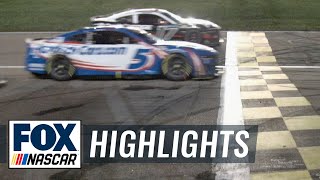 Kyle Larson wins in a PHOTO FINISH at Kansas  NASCAR on FOX [upl. by Dennett475]