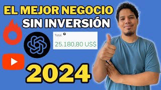 EL NEGOCIO MÁS RENTABLE SIN INVERSIÓN para ESTE 2024 [upl. by Aniryt]