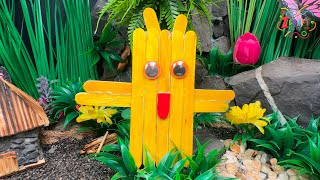 DIY Wooden Chicken Craft for Kids  Easy Popsicle Craft to Do at Home diy craft craftyfun kids [upl. by Sikras]