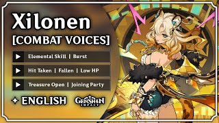 Xilonen  All Combat Voice Lines ENGLISH Voice Over  Genshin Impact  M0har1b [upl. by Kurr]