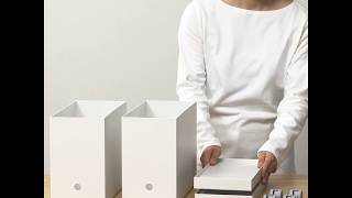 MUJI「PP File Box」Caster Attachable Lid [upl. by Nwahsit811]