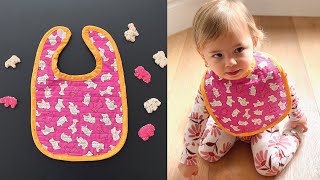 How to Sew a Baby Bib  FREE pattern  Easy [upl. by Vaientina]