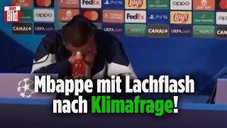 Ist ihm die Umwelt egal Kylian Mbappé lacht Reporter für PrivatjetFrage aus [upl. by Bang]