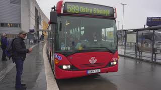 Sweden Stockholm bus 589 ride from Arlanda Airport to Märsta Station [upl. by Eachelle]