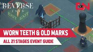 How to Do Worn Teeth and Old Marks Event Guide in Reverse 1999  All 21 Stages [upl. by Hatnamas]