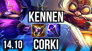 KENNEN vs CORKI MID  800 games Dominating  NA Diamond  1410 [upl. by Llerol190]