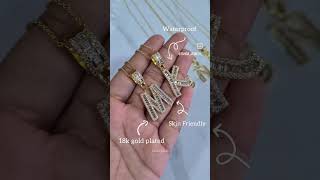 Alphabet necklace antitarnish 18k gold plated Waterproofjewellery todayshortsgoldjewelleryshort [upl. by Salina24]