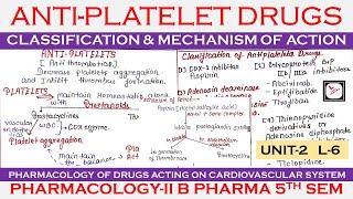 Antiplatelet Drugs  Pharmacology of Antiplatelet Drugs  PharmacologyII  Unit2 L6 [upl. by Eirret]