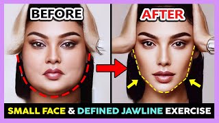 ✨GET SMALL FACE amp MORE DEFINED JAWLINE EXERCISE  Sharp amp Strong Jawline Chiseled Jawline Mewing [upl. by Eiznek]