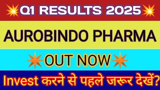 Aurobindo Pharma Q1 Results 🔴 Aurobindo Pharma Result 🔴 Aurobindo Pharma Latest News 🔴 AuroPharma [upl. by Otaner]