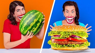 PEOPLE VS FOOD CHALLENGE  Try To Eat In 1 Second Fastest Speed Eating By 123 GO CHALLENGE [upl. by Ihcehcu761]