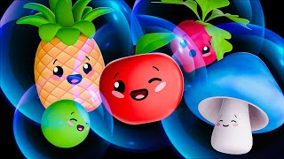 Bubble Park Party 🫧 Dancing Fruit amp Veggies Visual Stimulation Baby Sensory Video [upl. by Honniball286]