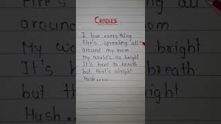 Cradles song in written ❤❤ viral music cover song love handwriting englishsongs trending [upl. by Ennaerb]