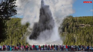 Horrible todayYellowstone geysers 2nd eruption was horrific spewing decadesold trash in eruption [upl. by Asin]