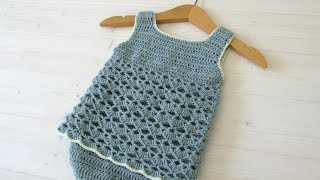 How to crochet a simple lace baby romper [upl. by Heywood]