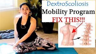 Dextroscoliosis Gentle Yoga Pilates Mobility Program Fix [upl. by Amalee]